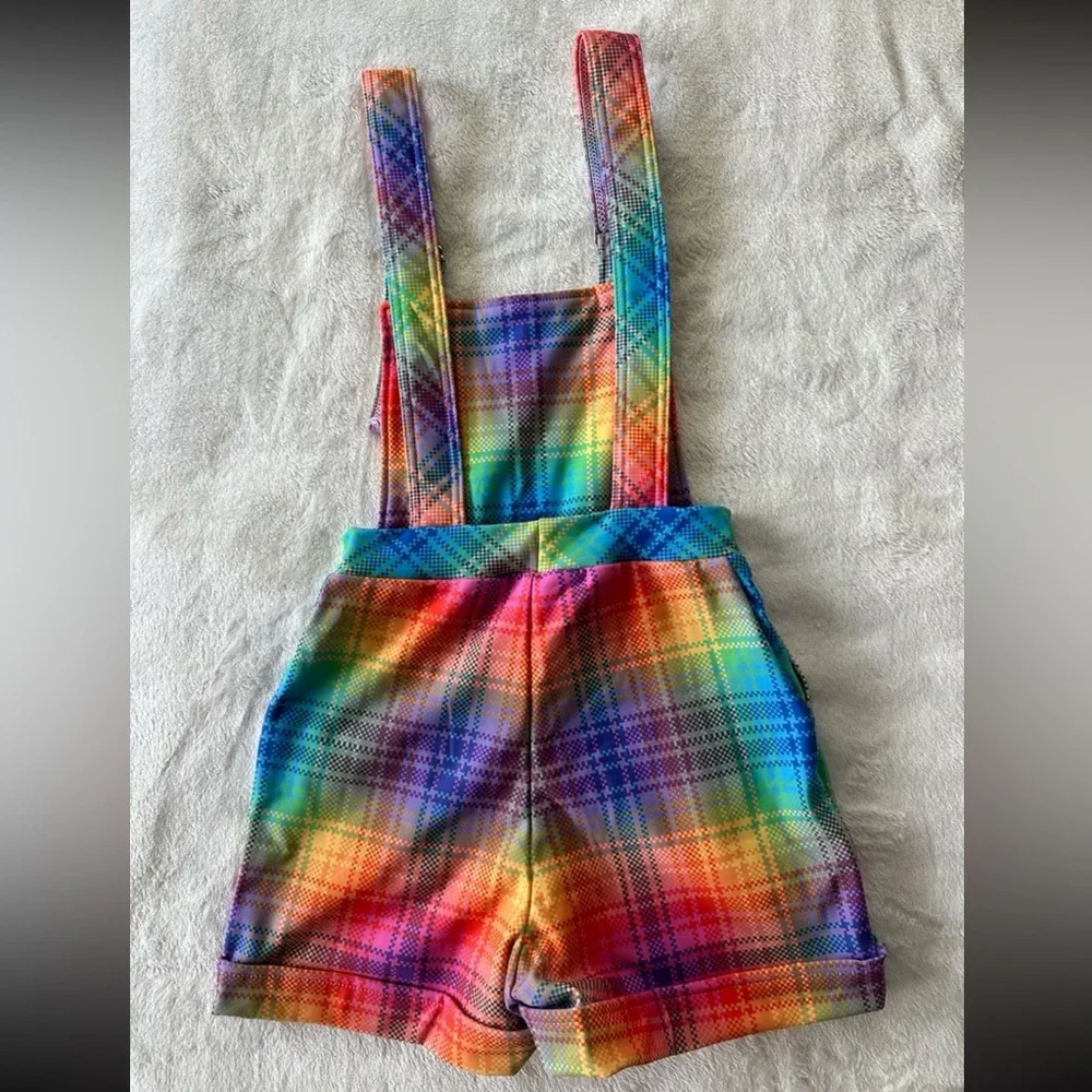 BLACKMILK TARTAN RAINBOW SHORT OVERALLS NWT - Picture 2 of 3